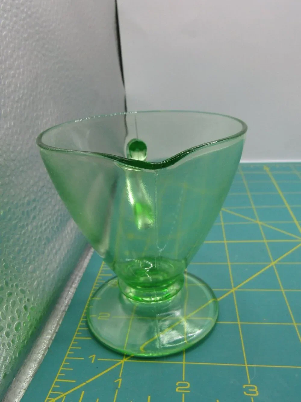 Green Uranium Glass Creamer